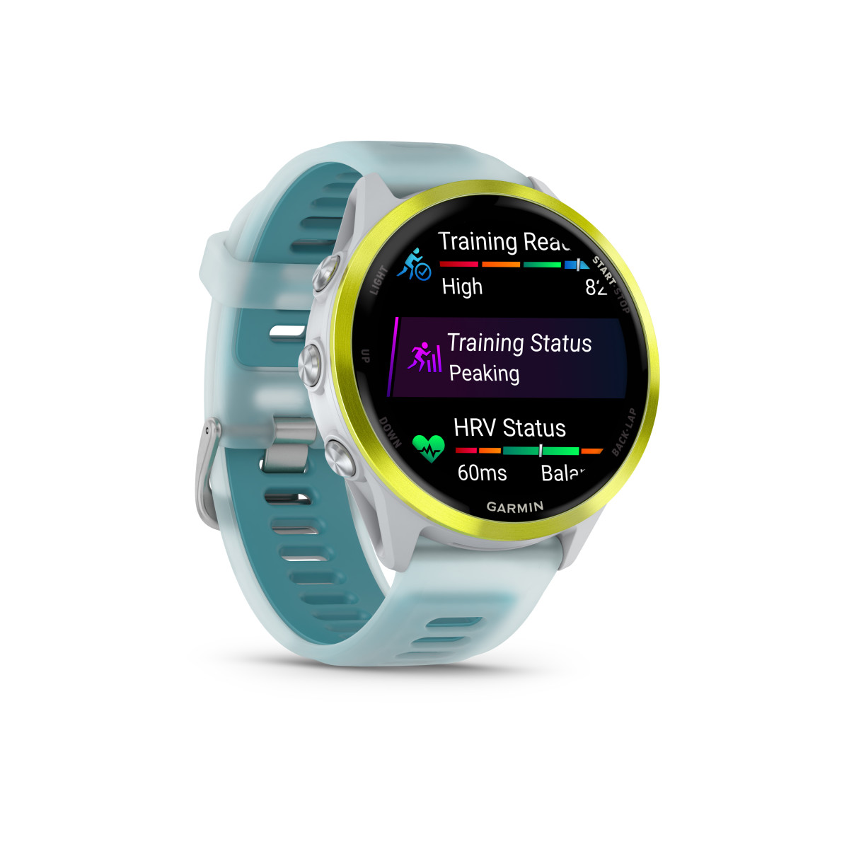 Garmin Forerunner® 570 Smart Watch | 47 mm | Amp Yellow Aluminium - Whitestone - Turquoise