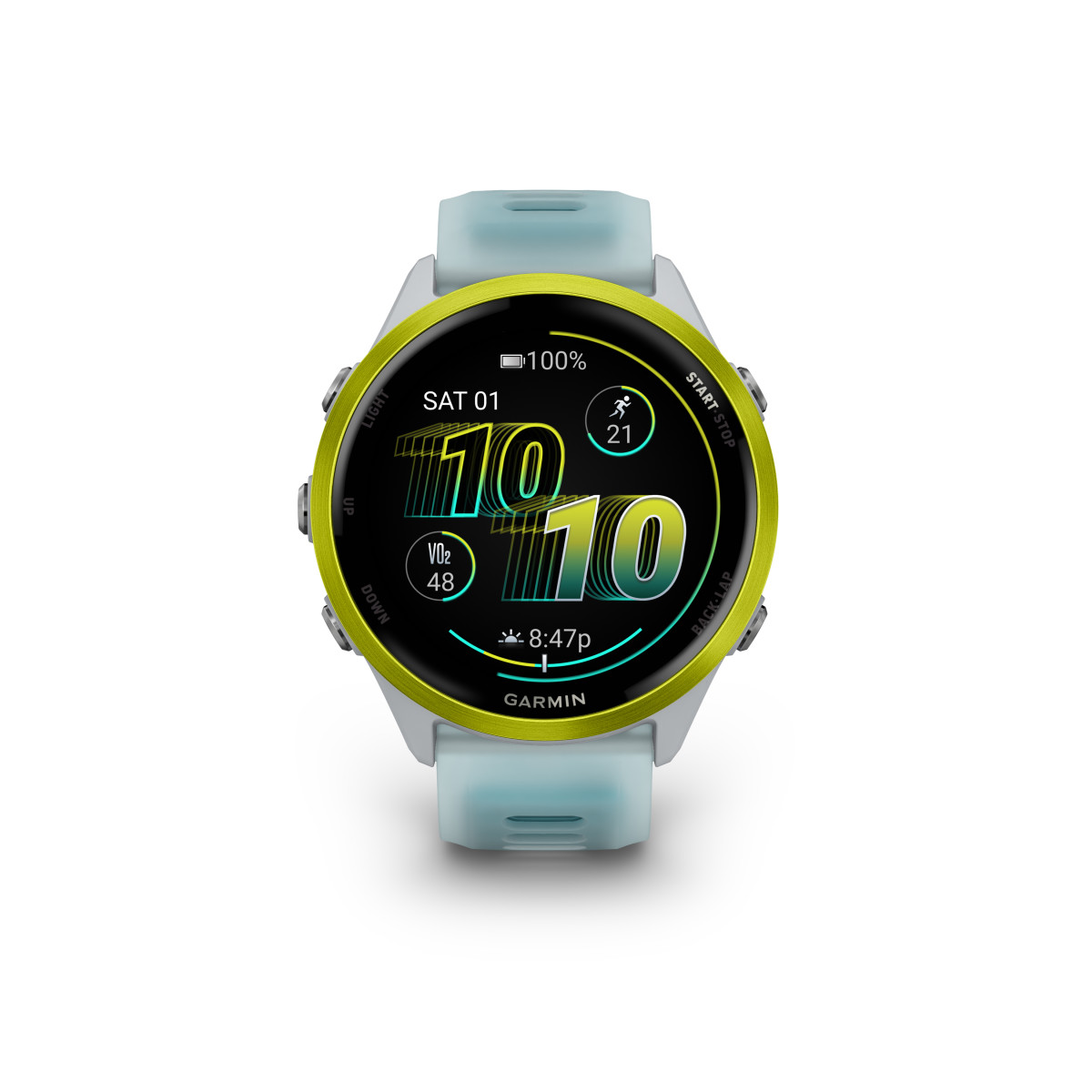 Garmin Forerunner® 570 Smart Watch | 47 mm | Amp Yellow Aluminium - Whitestone - Turquoise