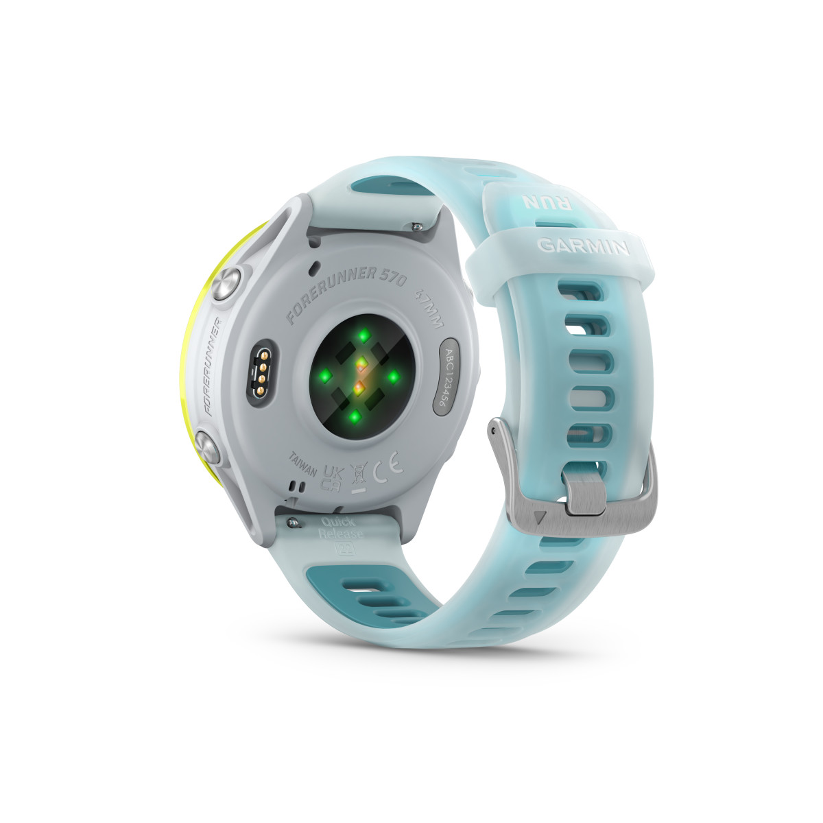 Garmin Forerunner® 570 Smart Watch | 47 mm | Amp Yellow Aluminium - Whitestone - Turquoise