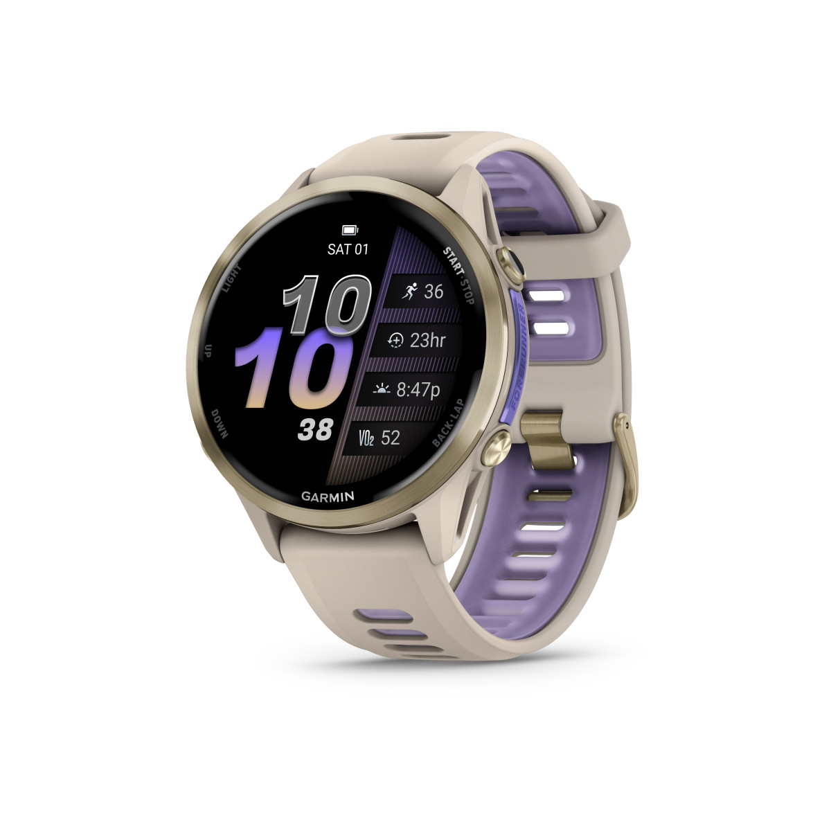 Garmin Forerunner® 970 išmanusis laikrodis | Gold Titanium - French Gray - Indigo