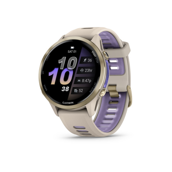 Garmin Forerunner® 970 Smart Watch | Gold Titanium - French Gray - Indigo