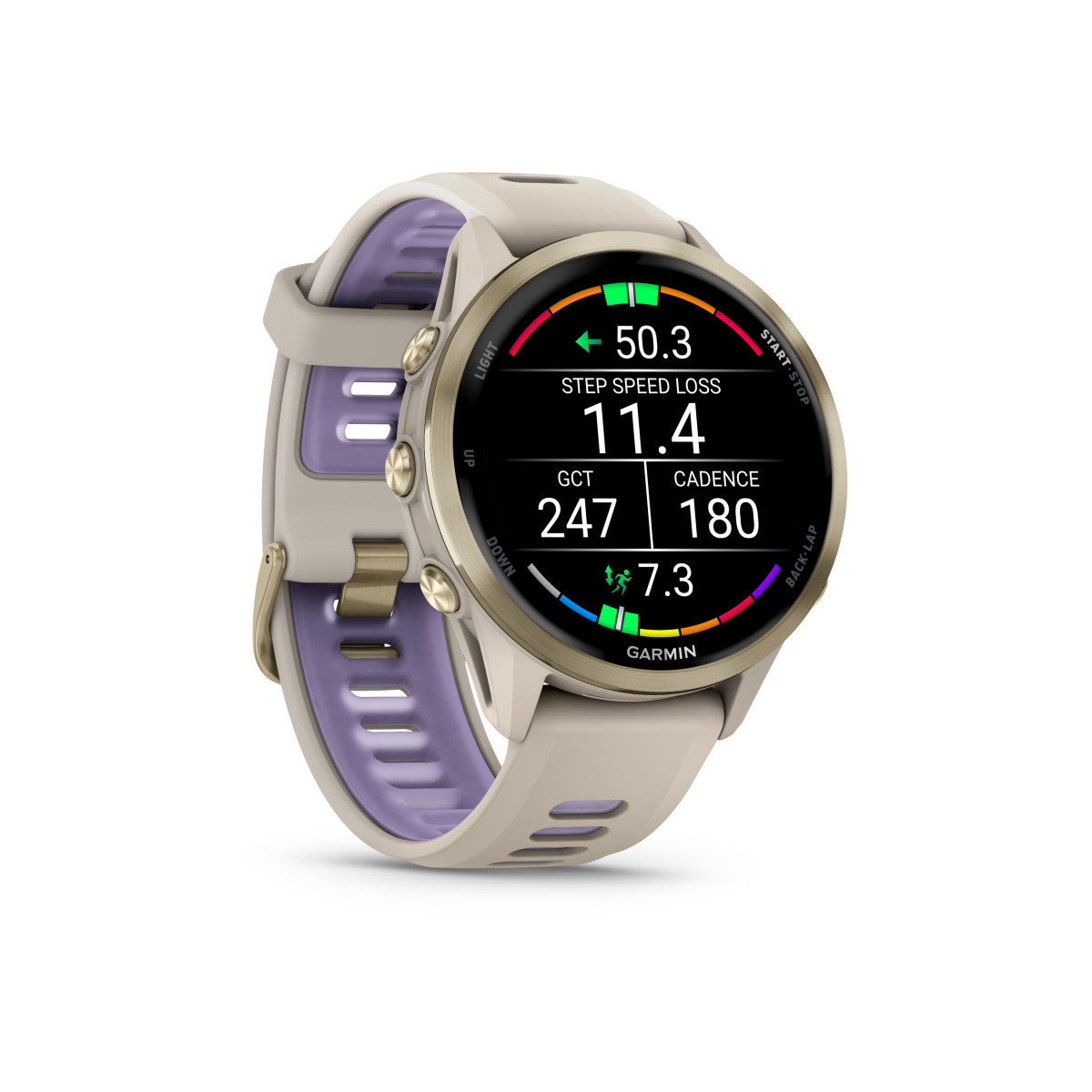 Garmin Forerunner® 970 išmanusis laikrodis | Gold Titanium - French Gray - Indigo