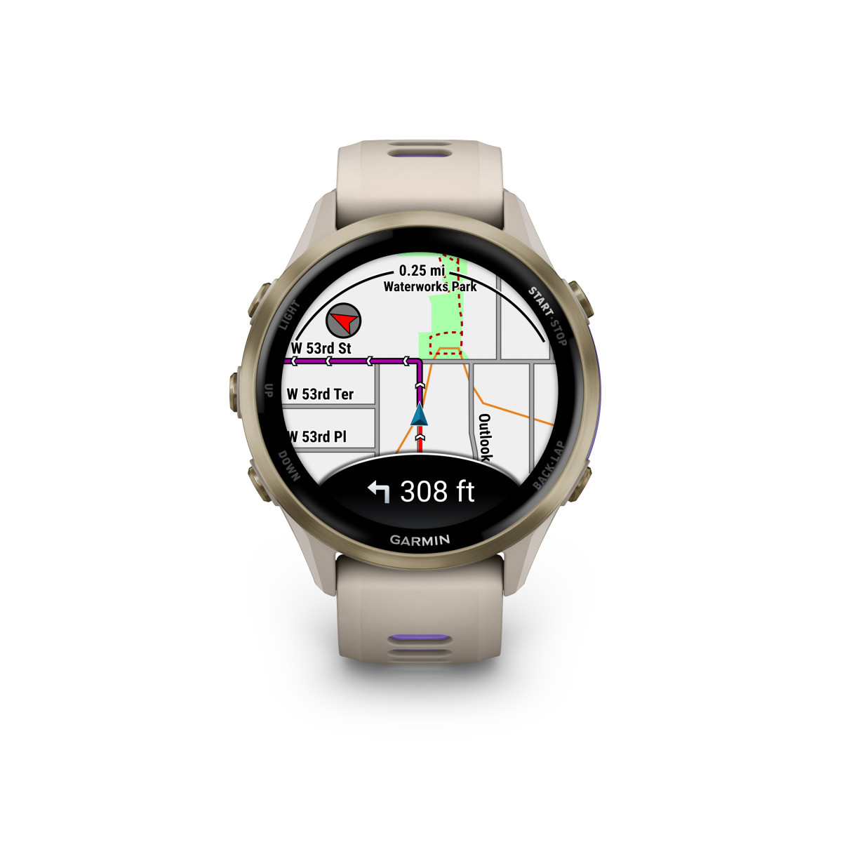 Garmin Forerunner® 970 išmanusis laikrodis | Gold Titanium - French Gray - Indigo