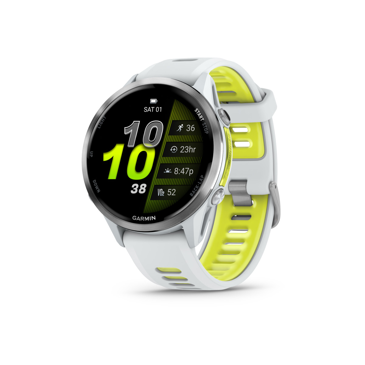 Garmin Forerunner® 970 išmanusis laikrodis | Titanium - Whitestone - Yellow