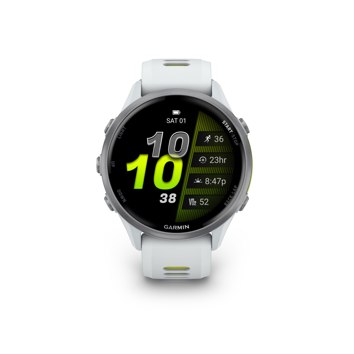 Garmin Forerunner® 970 išmanusis laikrodis | Titanium - Whitestone - Yellow