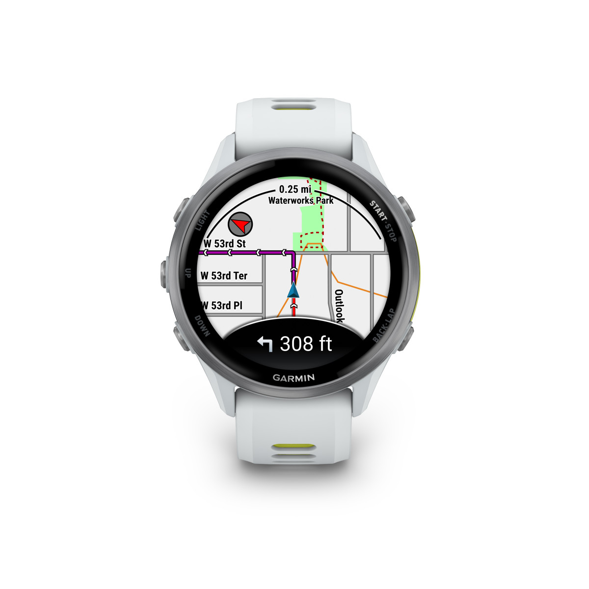 Garmin Forerunner® 970 išmanusis laikrodis | Titanium - Whitestone - Yellow