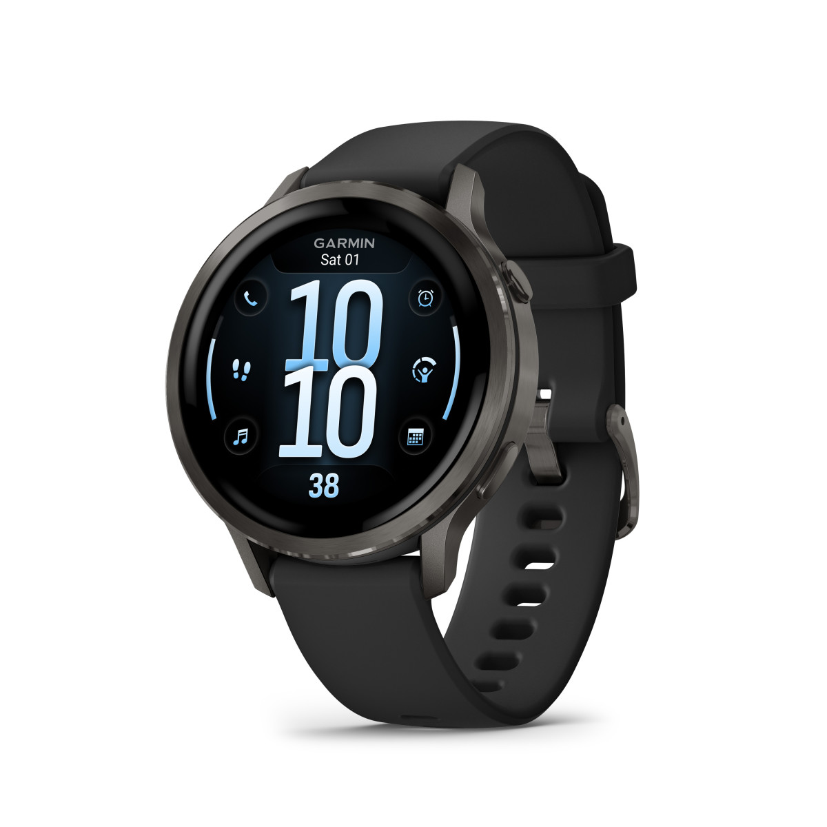 Garmin Venu® 4 Smart Watch | 41 mm | Slate - Black Silicone Band
