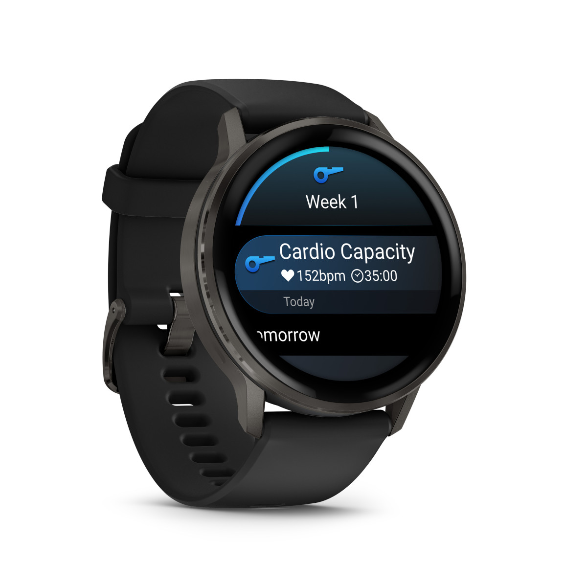 Garmin Venu® 4 Smart Watch | 45 mm | Slate - Black Silicone Band