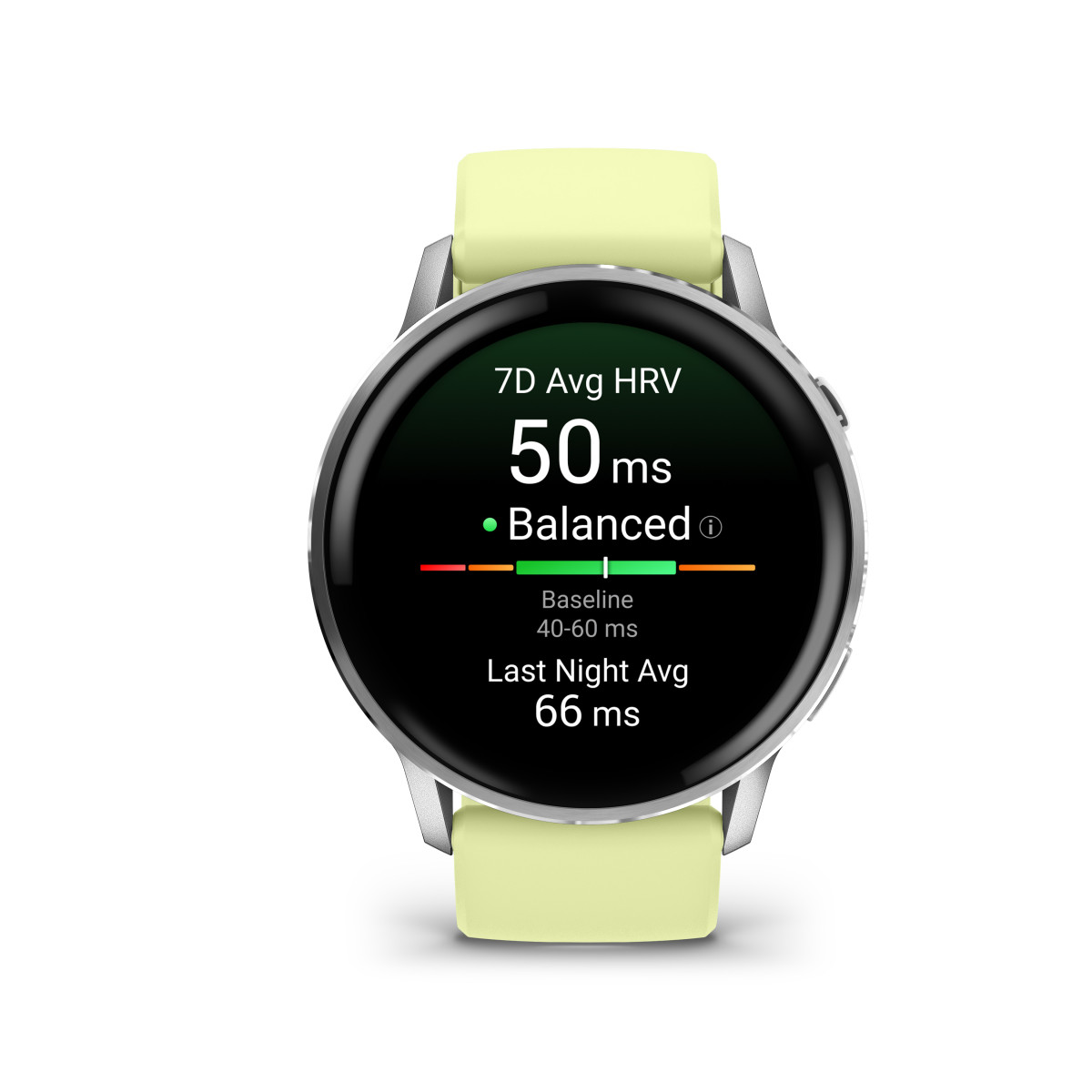 Garmin Venu® 4 Smart Watch | 45 mm | Silver - Citron Silicone Band