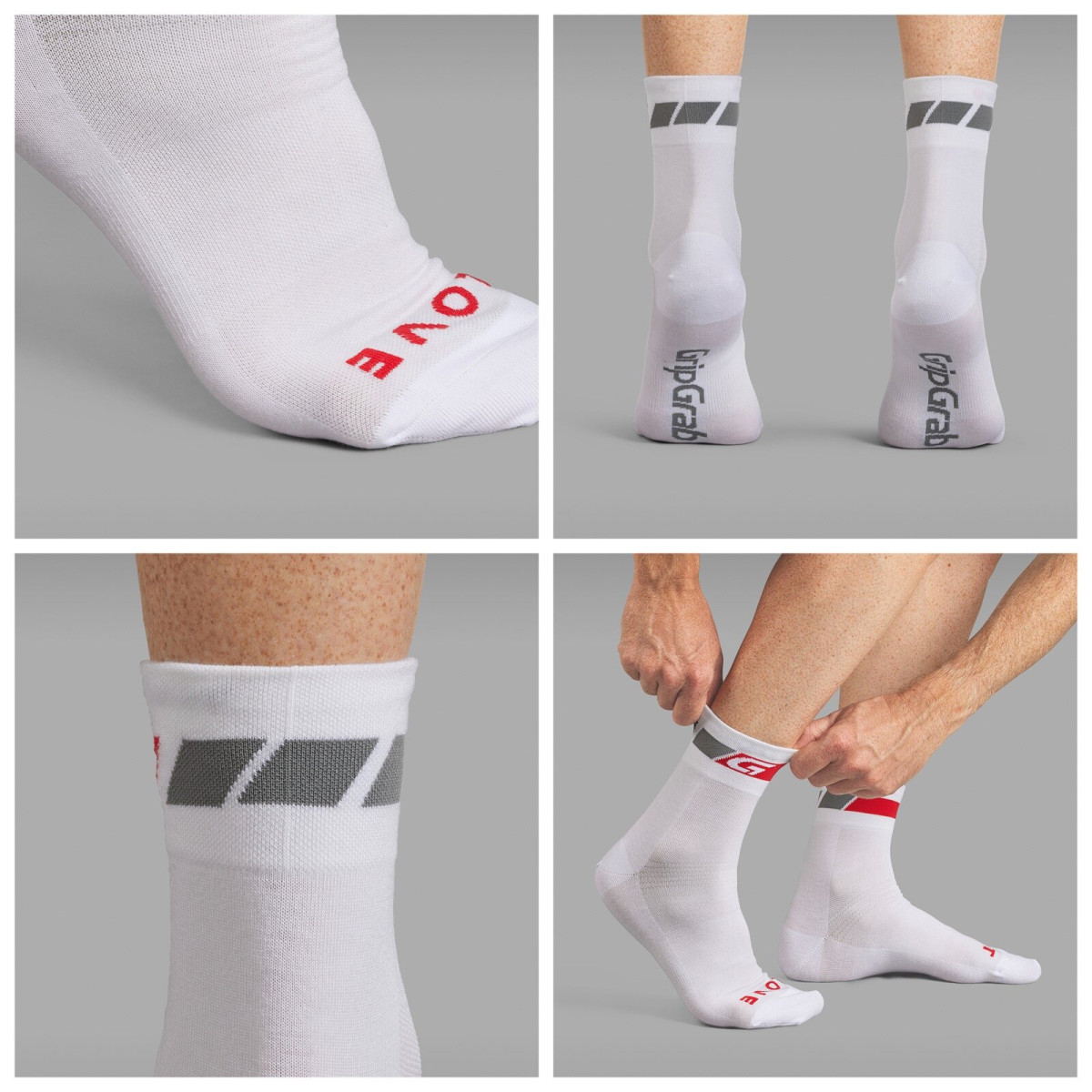 GripGrab Classic Regular Cut kojinės | White