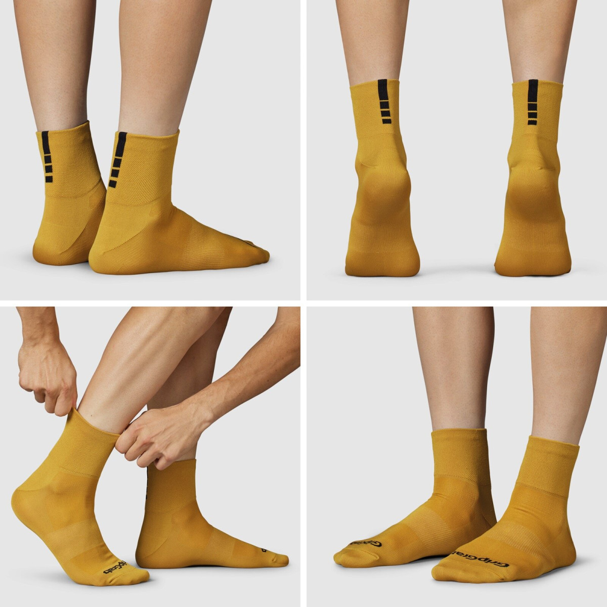 GripGrab Lightweight SL Short kojinės | Mustard Yellow