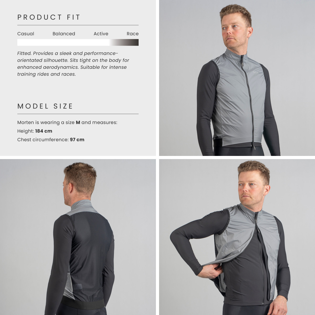 GripGrab PACR Windproof Lightweight vyriška liemenė | Grey