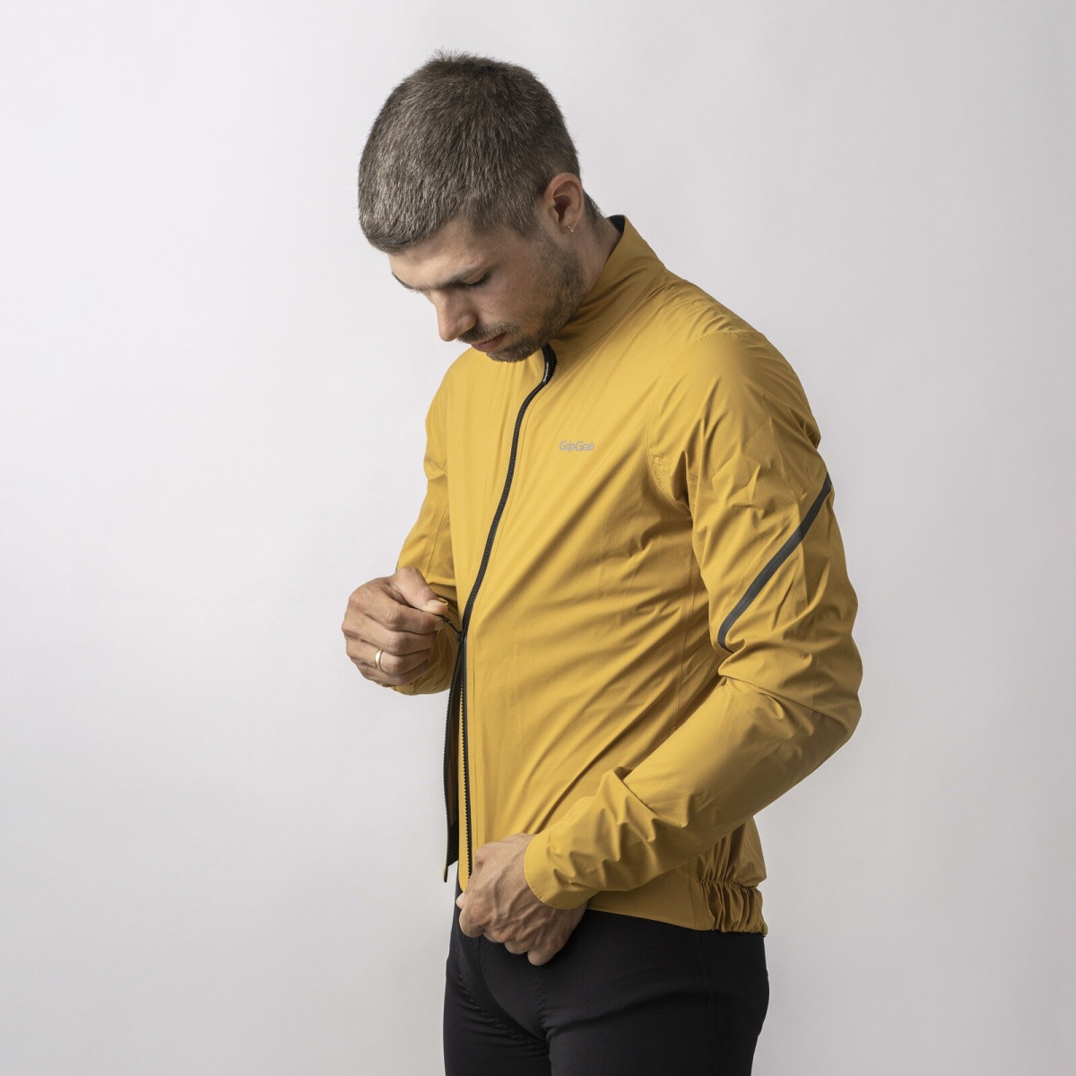 GripGrab RainMaster Waterproof Lightweight Men's Jacket | Mustard Yellow
