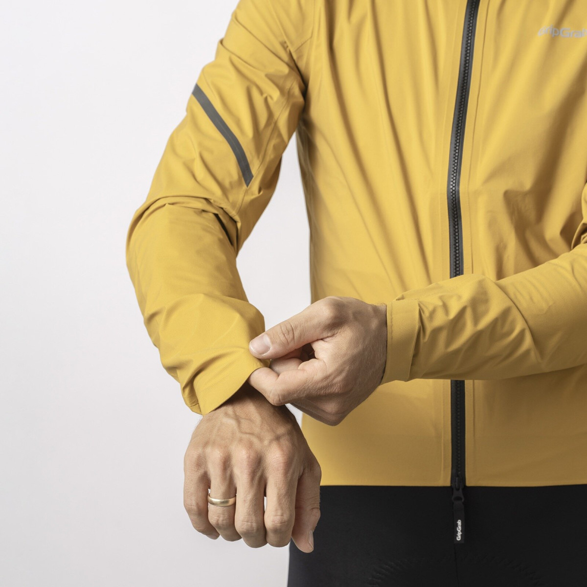 GripGrab RainMaster Waterproof Lightweight Men's Jacket | Mustard Yellow