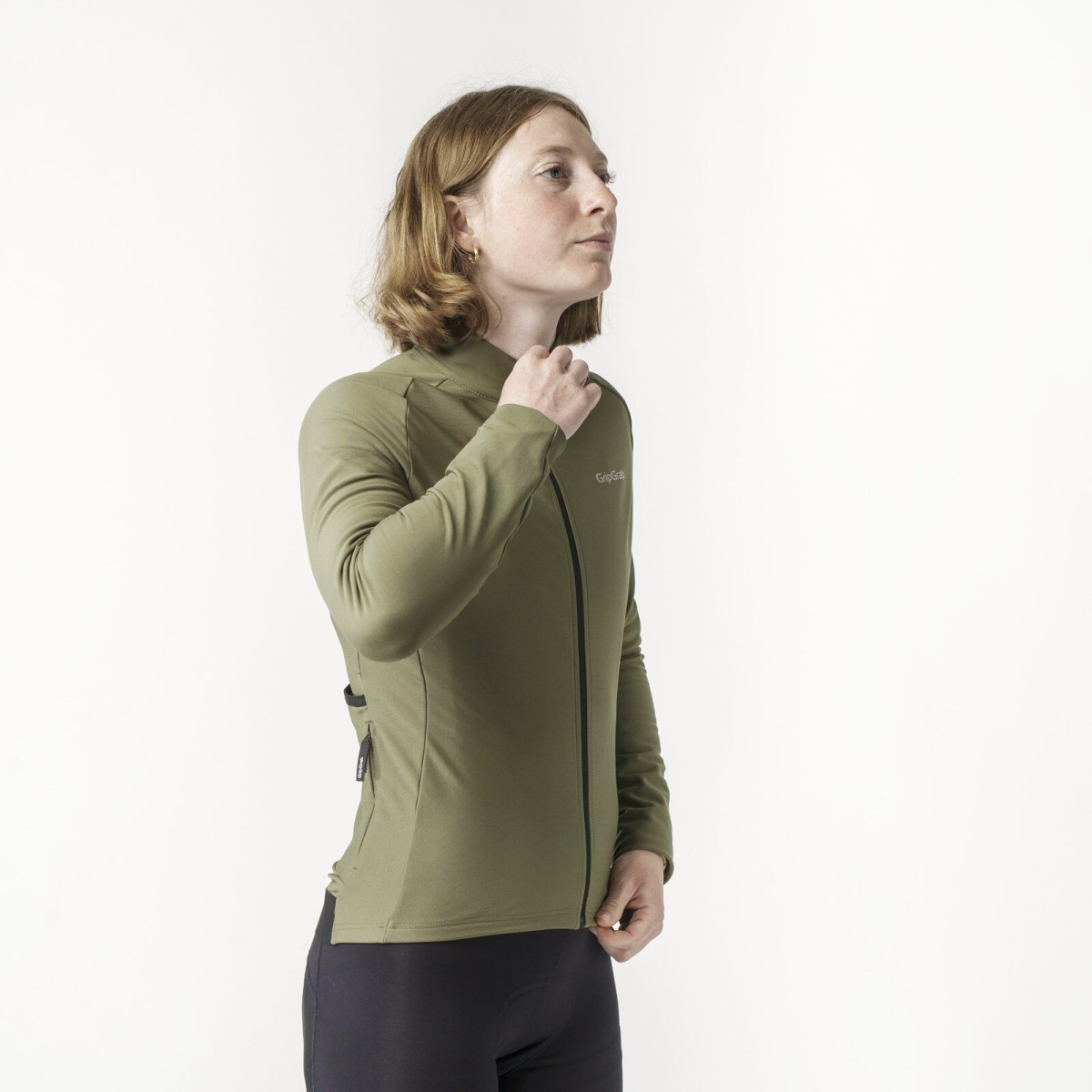 GripGrab PACR Thermal moteriški marškinėliai | Olive Green