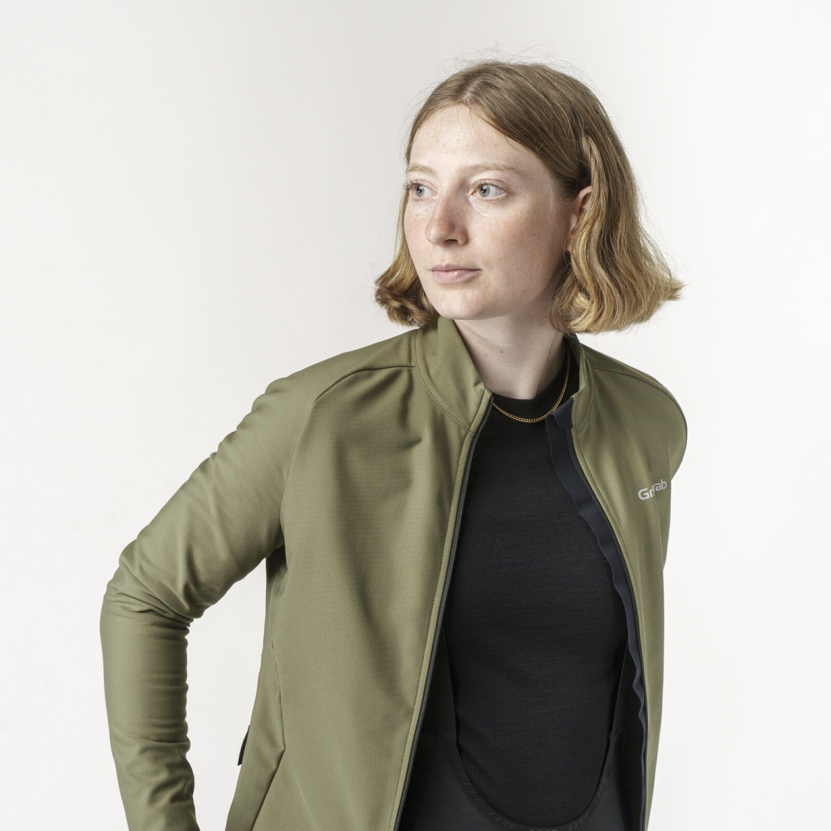 GripGrab PACR Thermal moteriški marškinėliai | Olive Green