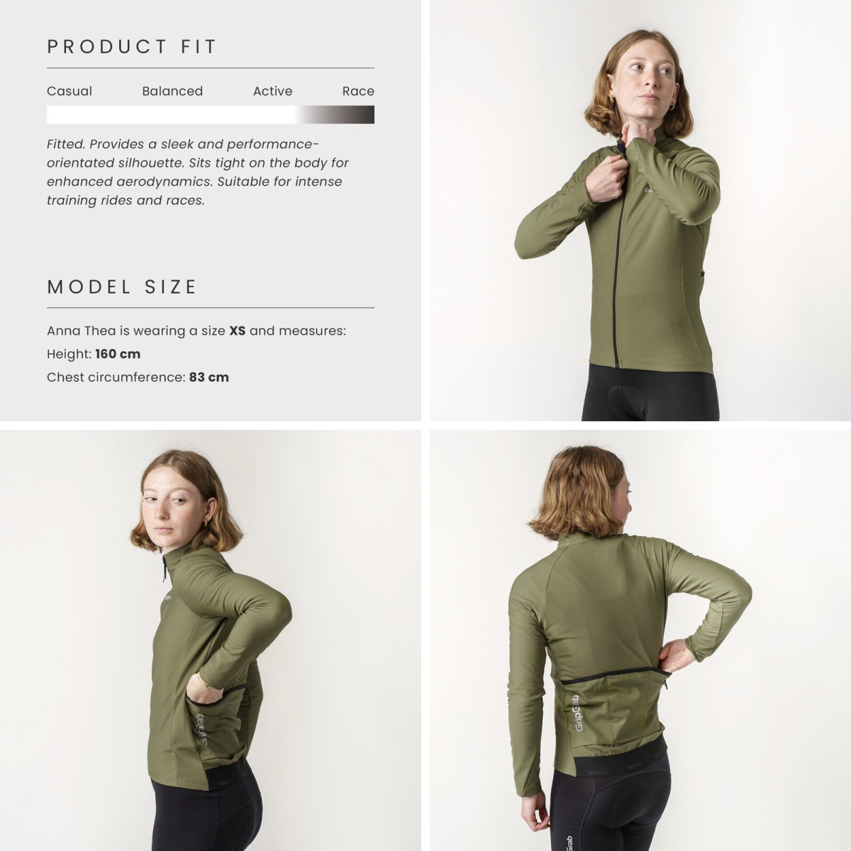 GripGrab PACR Thermal moteriški marškinėliai | Olive Green