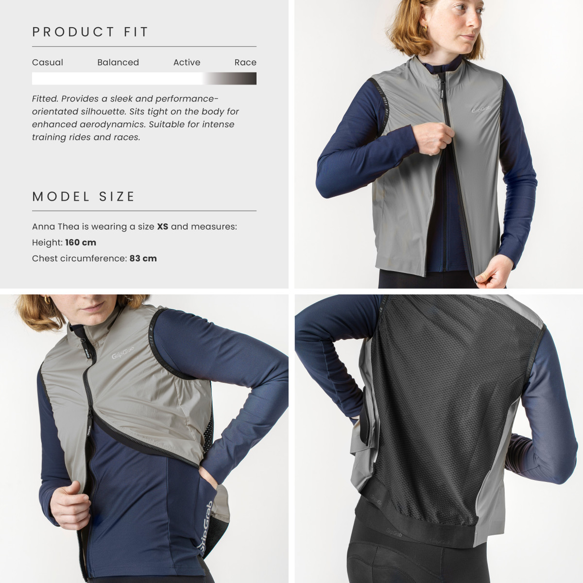 GripGrab PACR Windproof Lightweight moteriška liemenė | Grey