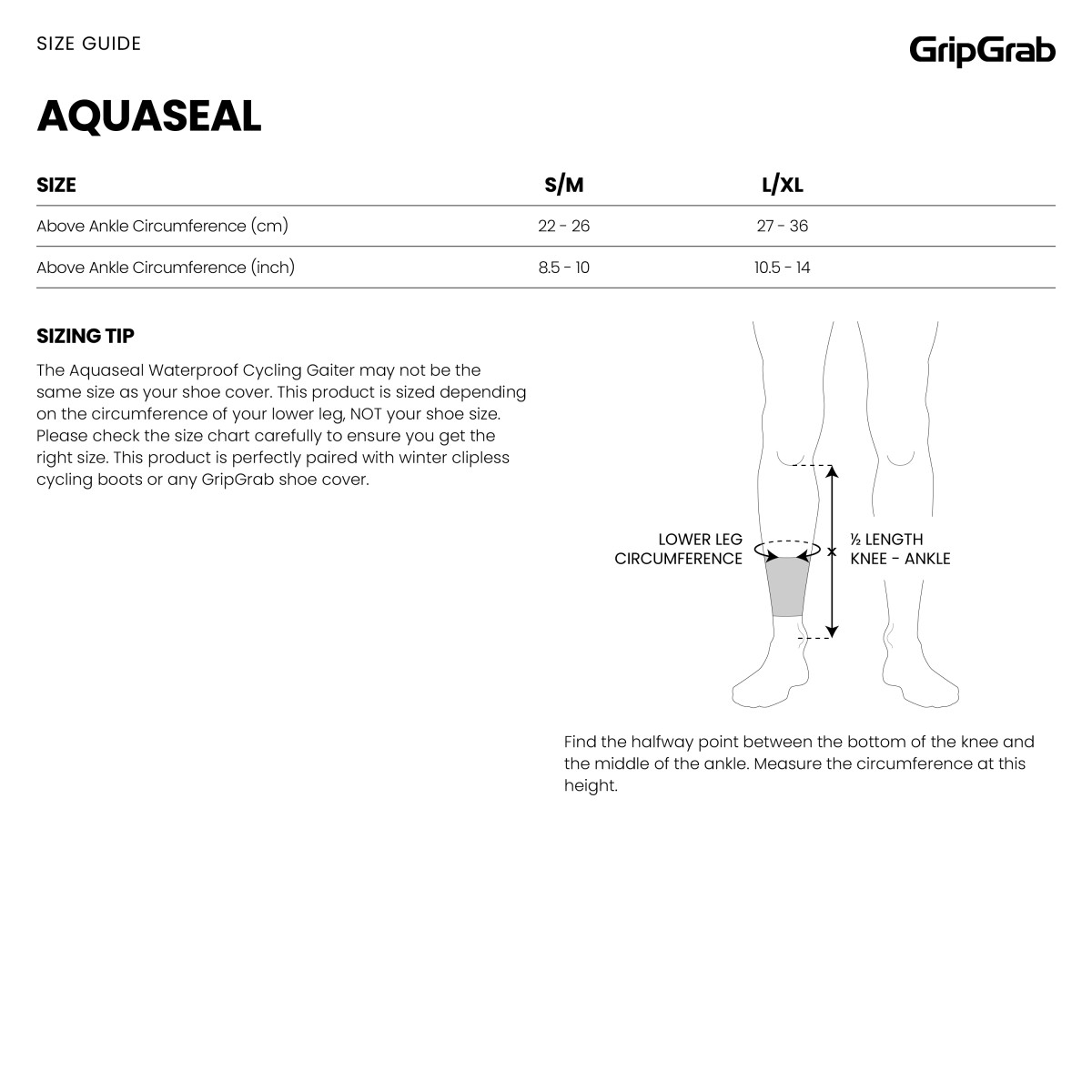 GripGrab AquaSeal Waterproof blauzdinės | Black