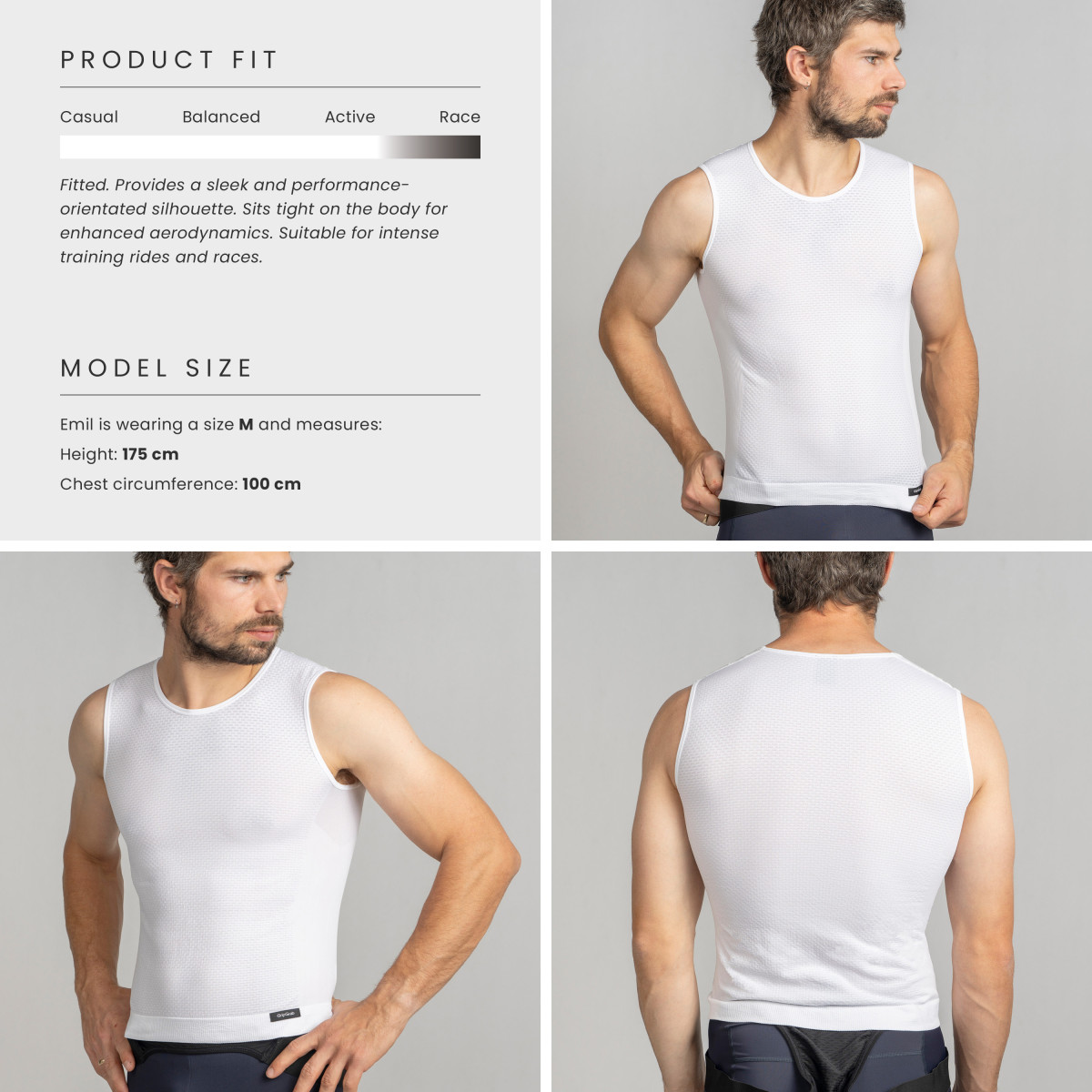 GripGrab PACR Summer Sleeveless vyriški apatiniai marškinėliai | White