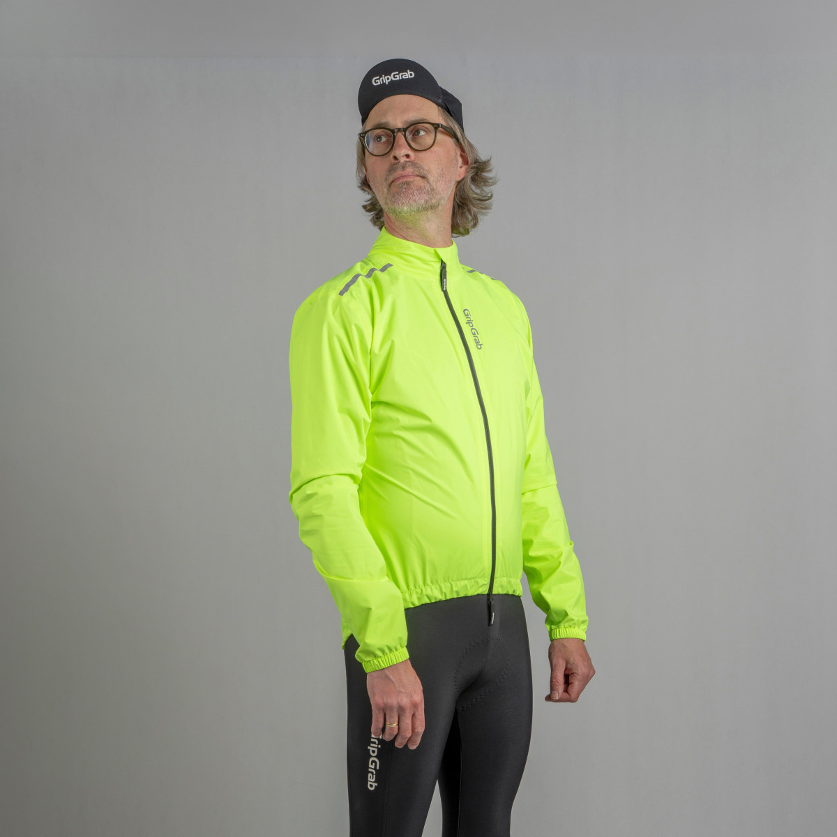 GripGrab Ride Waterproof Lightweight vyriška striukė | Yellow Hi-Vis