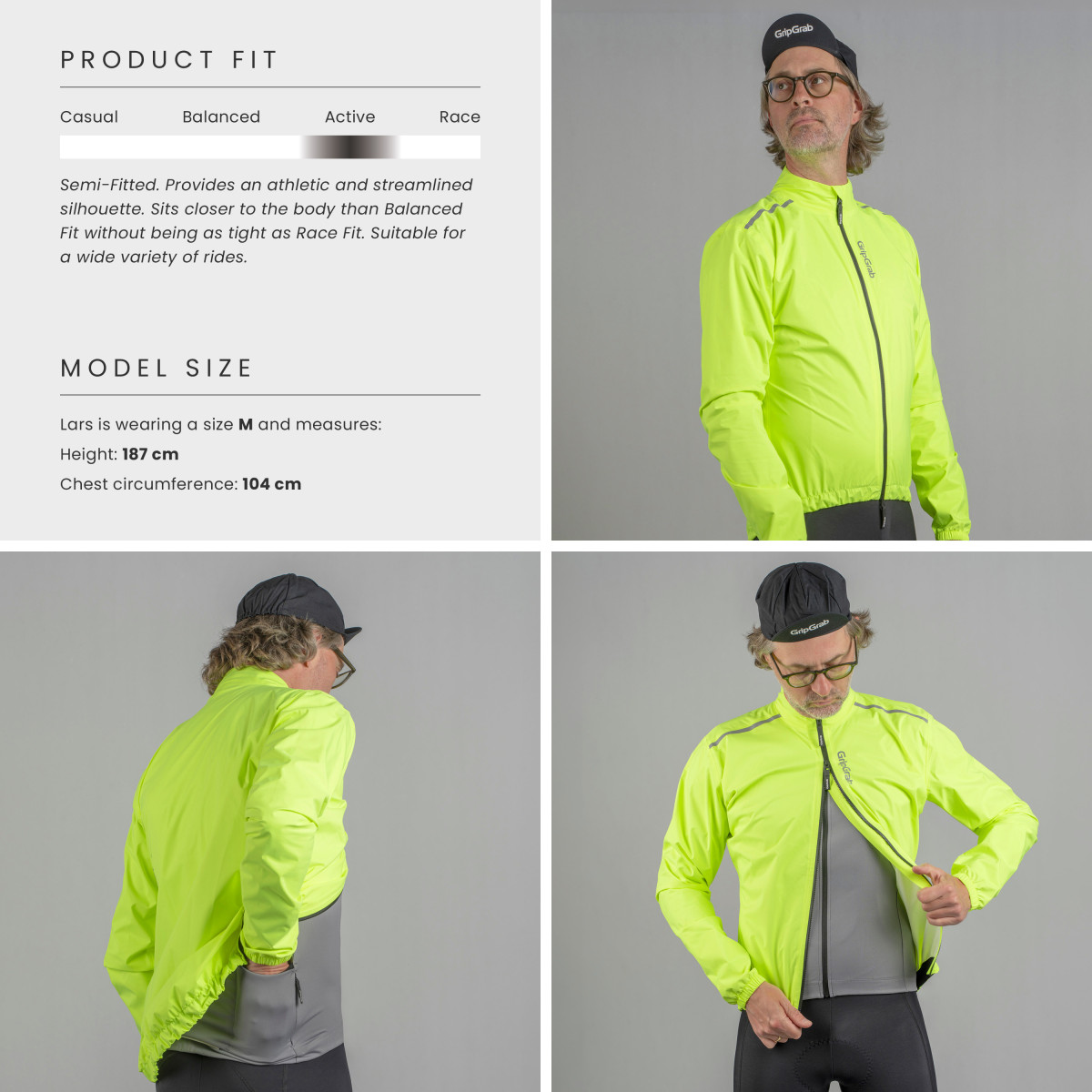 GripGrab Ride Waterproof Lightweight vyriška striukė | Yellow Hi-Vis