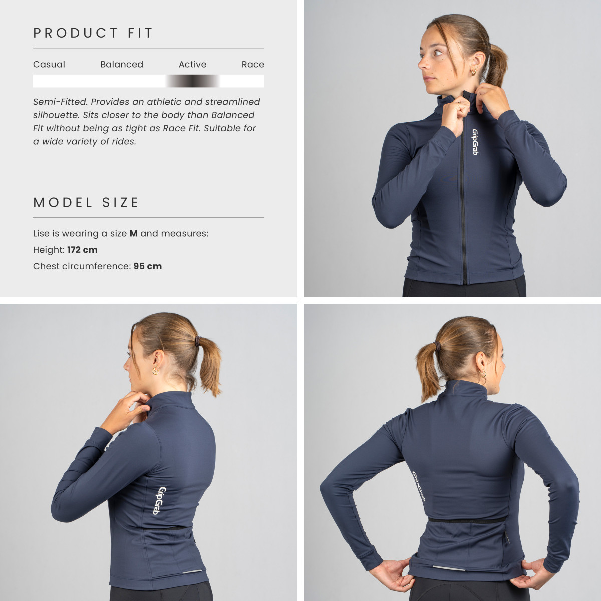 GripGrab RIDE Thermal moteriški marškinėliai | Navy Blue