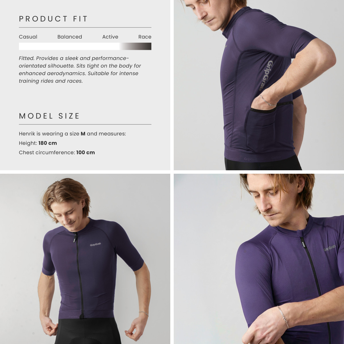 GripGrab PACR vyriški marškinėliai | Purple