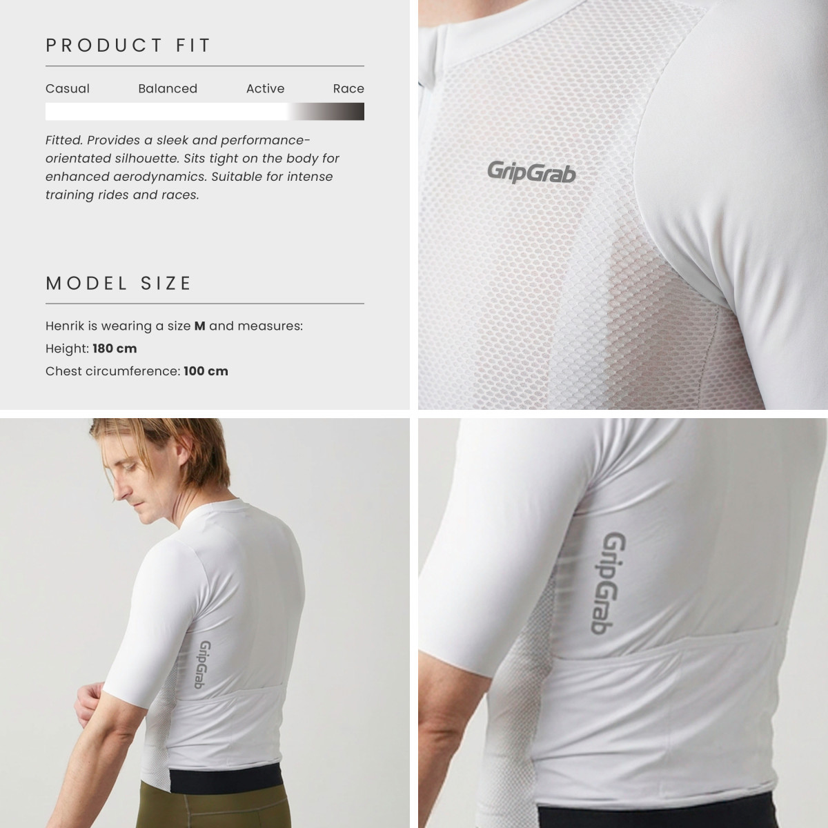 GripGrab PACR Lightweight vyriški marškinėliai | White