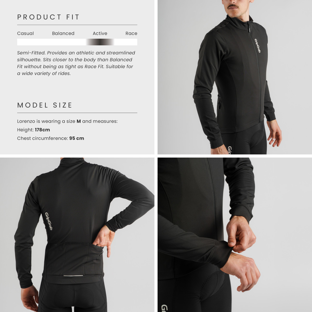 GripGrab Ride Thermal vyriški marškinėliai | Black