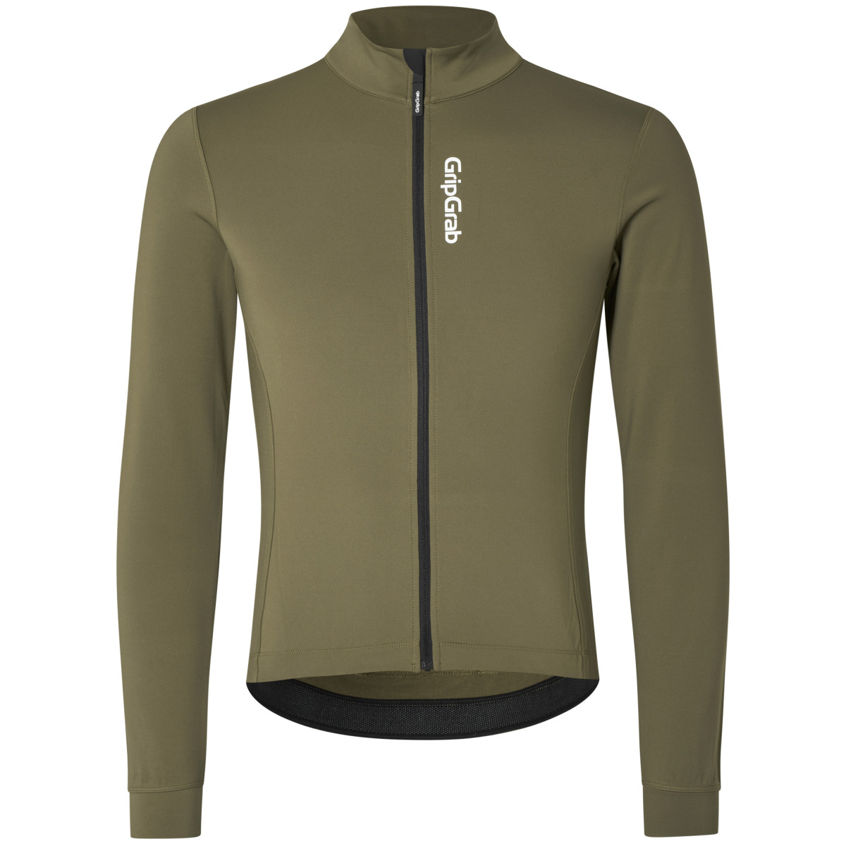 GripGrab Ride Thermal Men's Long Sleeve Jersey | Olive Green