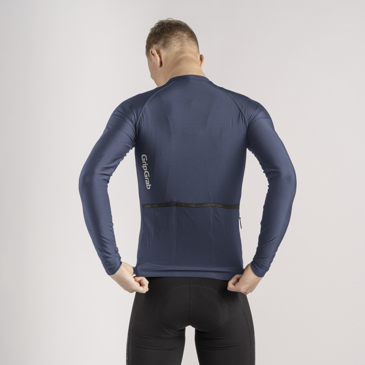 GripGrab PACR LS vyriški marškinėliai | Navy Blue