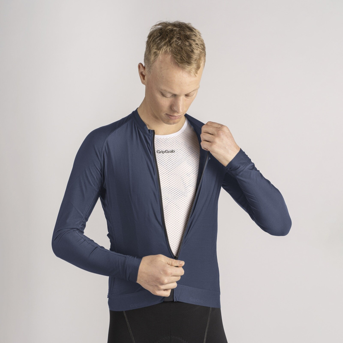 GripGrab PACR LS vyriški marškinėliai | Navy Blue