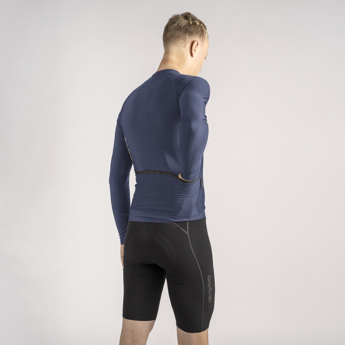 GripGrab PACR LS vyriški marškinėliai | Navy Blue