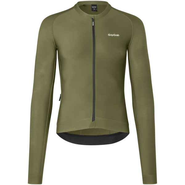 GripGrab PACR LS vyriški marškinėliai | Olive Green