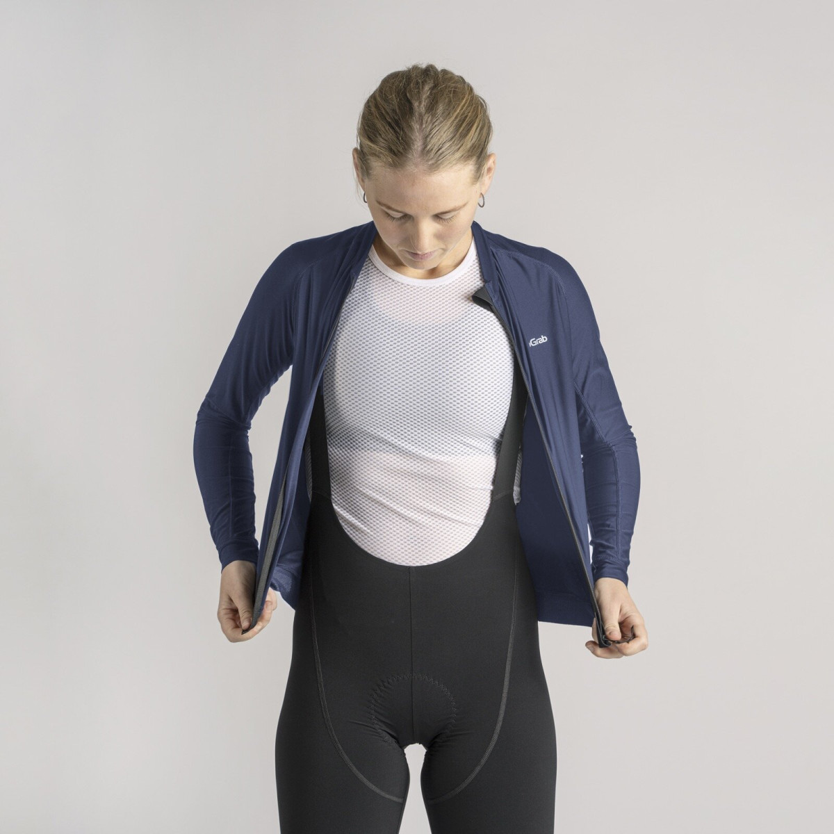 GripGrab PACR LS moteriški marškinėliai | Navy Blue