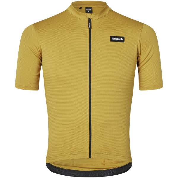 GripGrab EXPLR Merinotech vyriški marškinėliai | Mustard Yellow