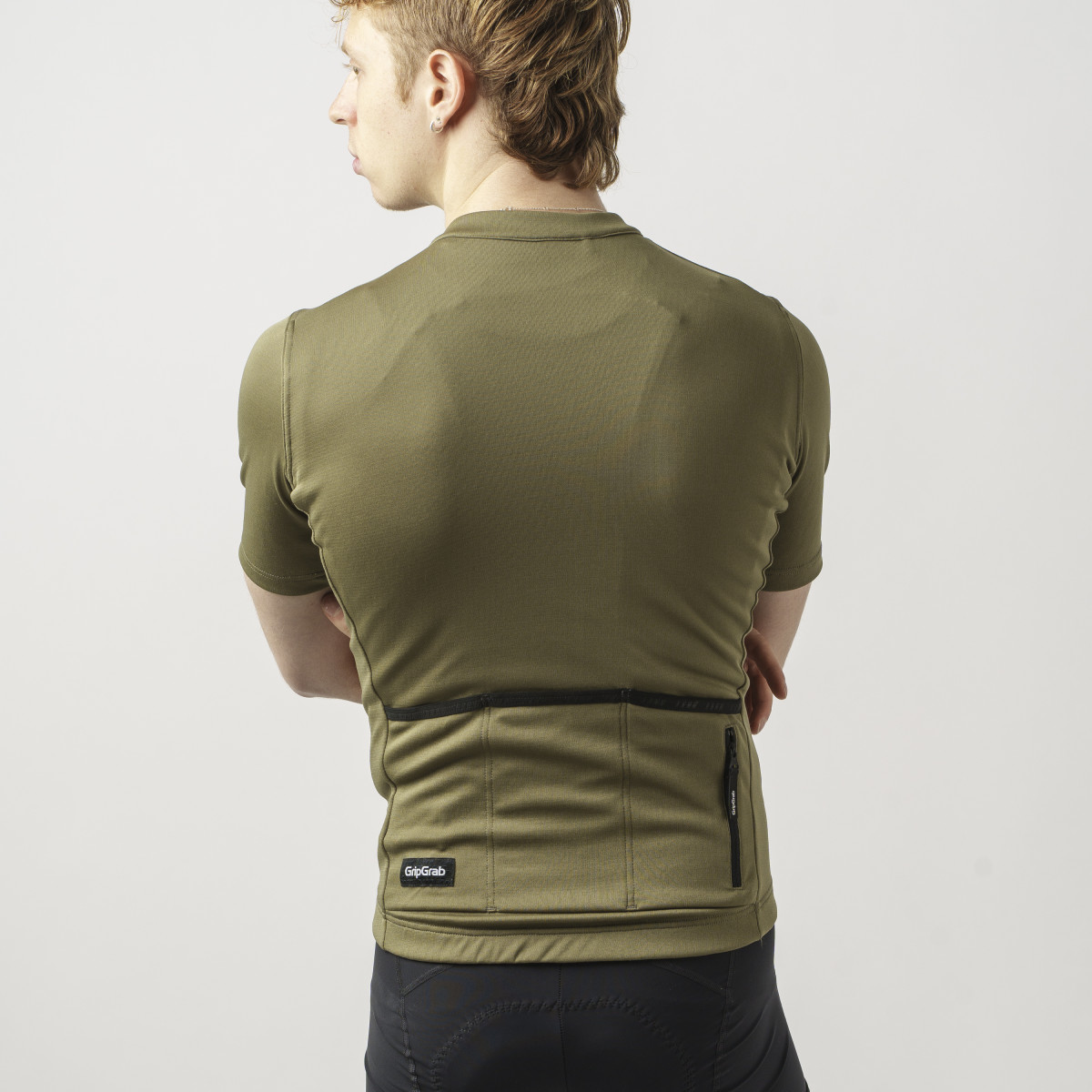 GripGrab EXPLR Merinotech vyriški marškinėliai | Olive Green