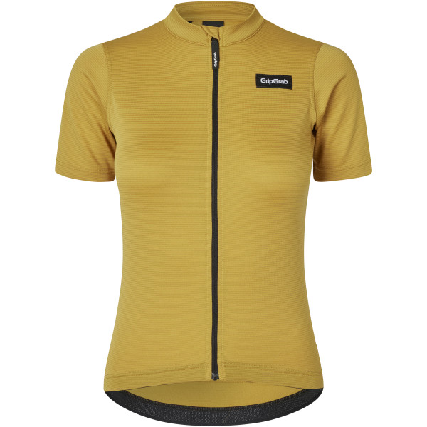 GripGrab EXPLR Merinotech moteriški marškinėliai | Mustard Yellow
