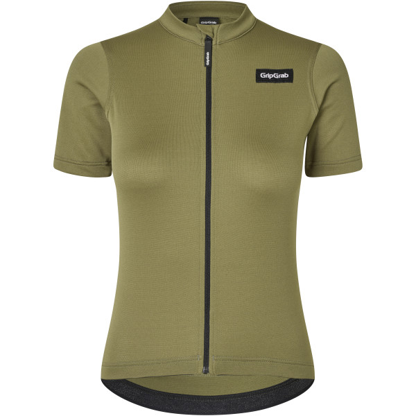 GripGrab Gravelin Merinotech moteriški marškinėliai | Olive Green