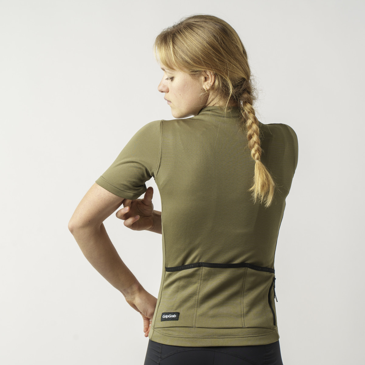 GripGrab EXPLR Merinotech moteriški marškinėliai | Olive Green