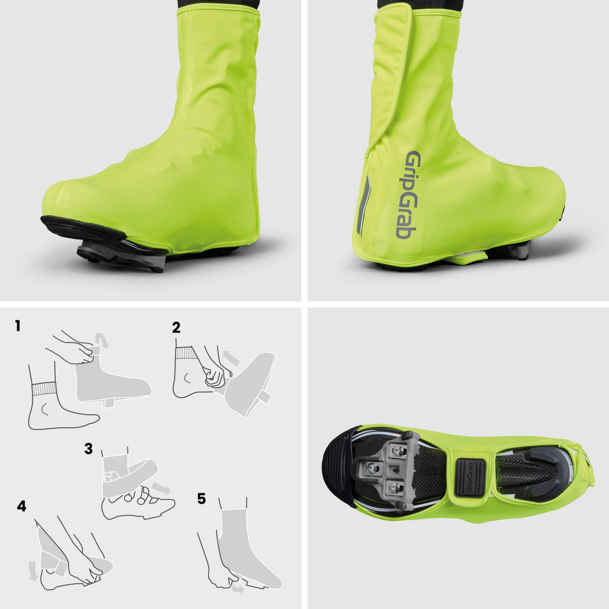 GripGrab RIDE 2 Waterproof Road antbačiai | Yellow Hi-Vis