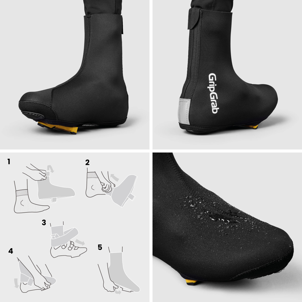 GripGrab RIDE 2 Waterproof Winter Road antbačiai | Black