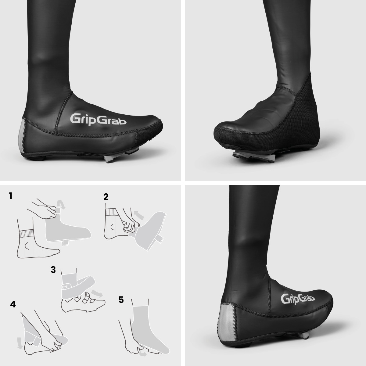 GripGrab AquaShield Waterproof Winter Road antbačiai | Black