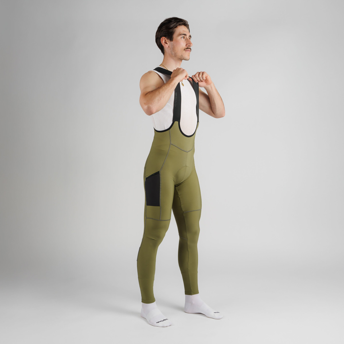 GripGrab PACR Thermal Men's Bib Tights | Olive Green