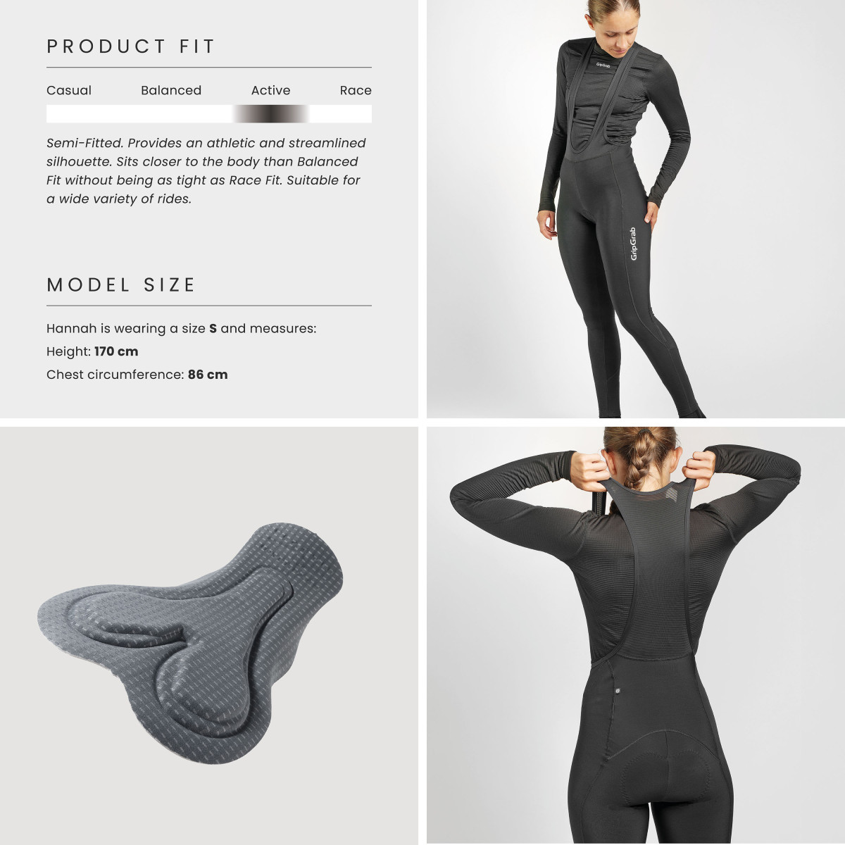 GripGrab Ride Thermal Women's Bib Tights | Black