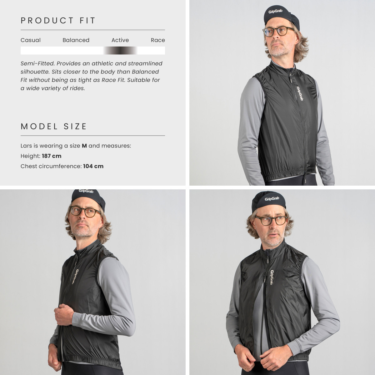 GripGrab RIDE Windproof vyriška liemenė | Black