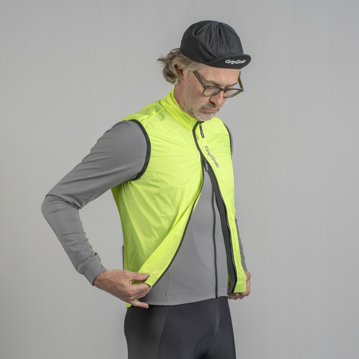 GripGrab RIDE Windproof vyriška liemenė | Yellow Hi-Vis