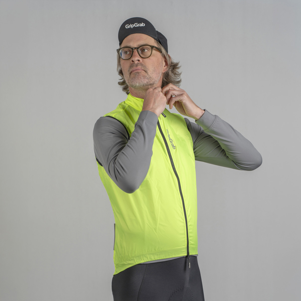 GripGrab RIDE Windproof vyriška liemenė | Yellow Hi-Vis