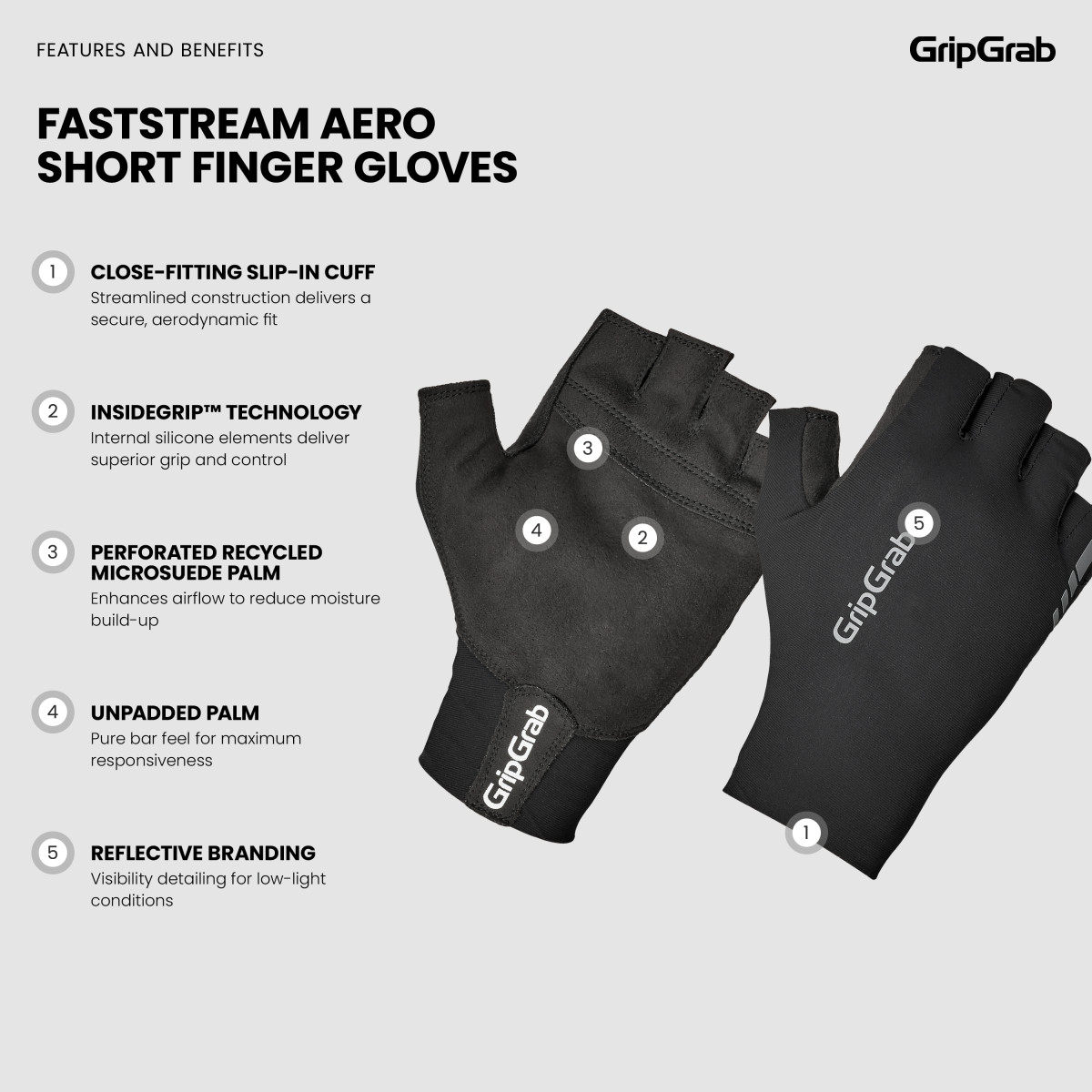 GripGrab Faststream Aero pirštinės | Black